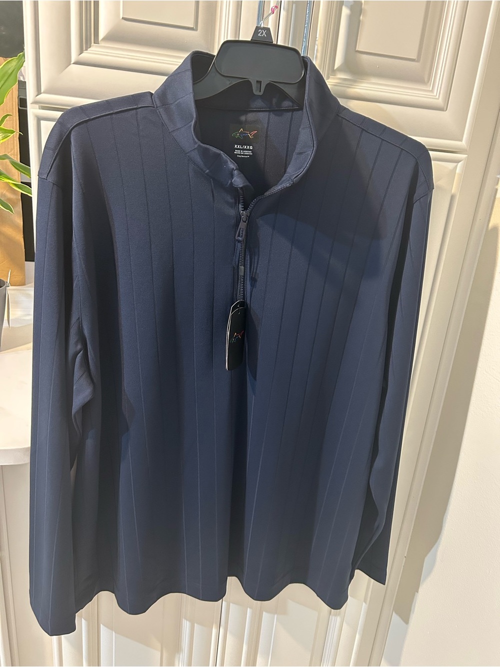 Greg Norman Collection Navy Quarter-Zip Ribbed Long Sleeve Sweater